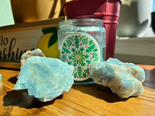 Rough Blue Calcite Raw Stone