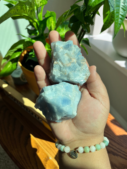 Rough Blue Calcite Raw Stone