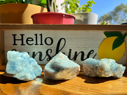 Rough Blue Calcite Raw Stone